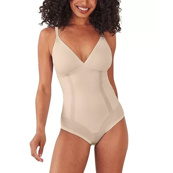 Bali Women's Ultimate Smoothing Firm Control Bodysuit, Beige, Size XL 0180 - Picture 1 of 3